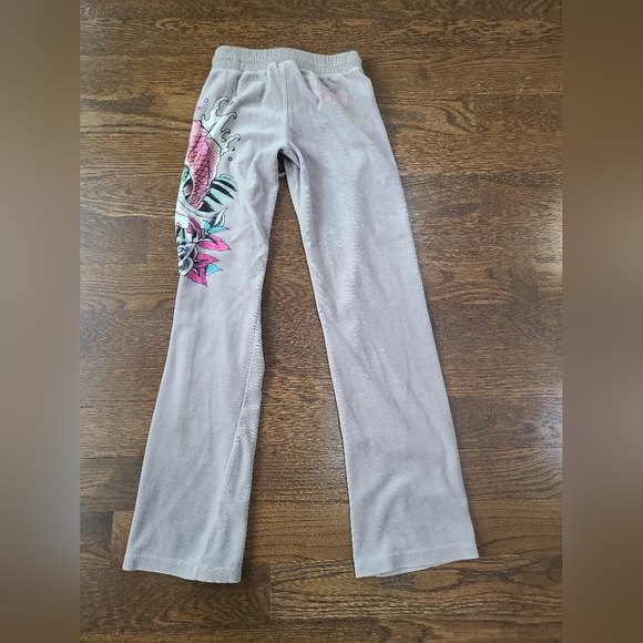 Vintage Ed Hardy Women's Velour Track Pants Sz.XS - Picture 5 of 12